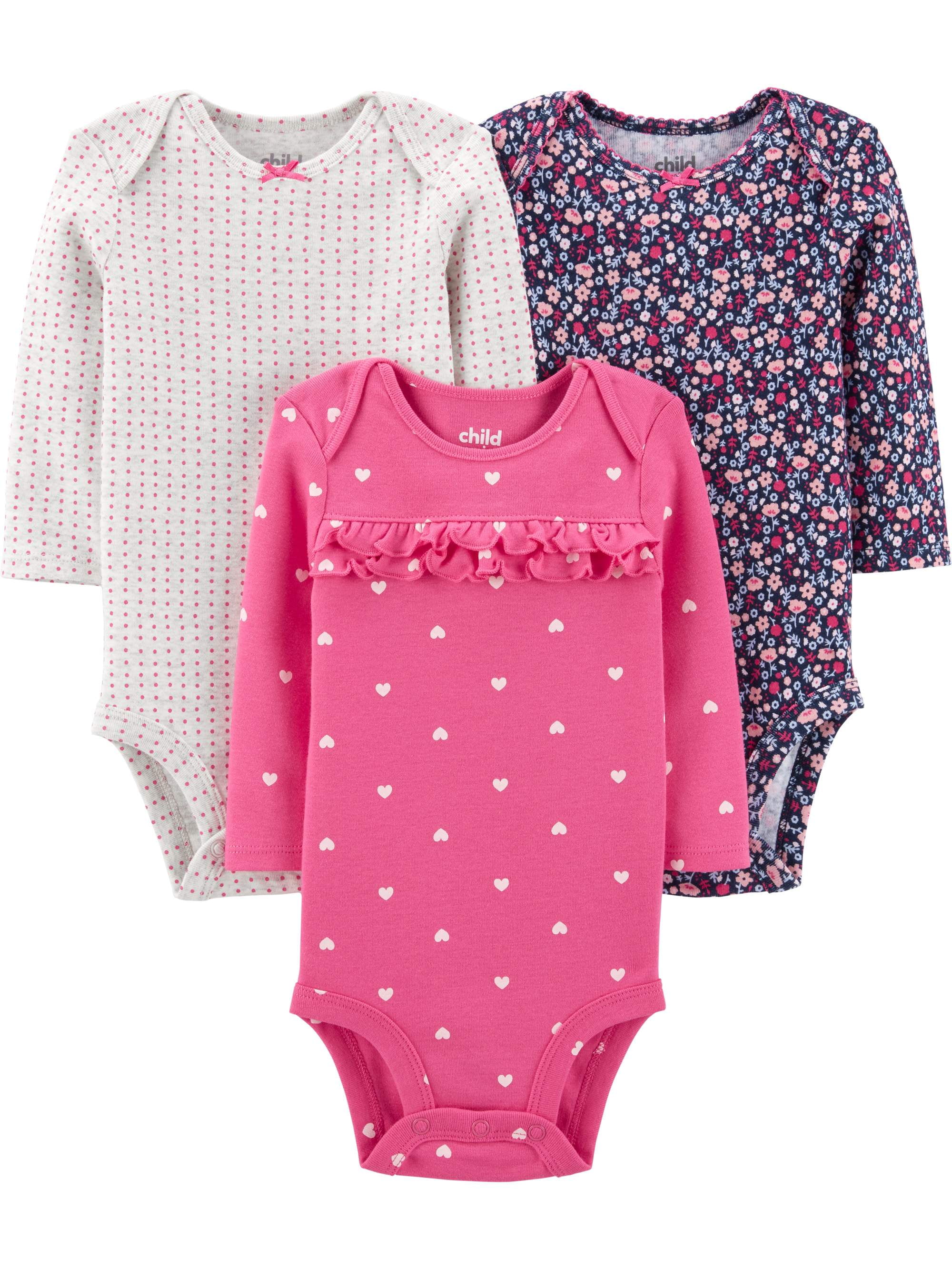 Carters Girl 3-6M Bodysuit Child of Mine Baby Girl 3 Piece Mommys NWT 