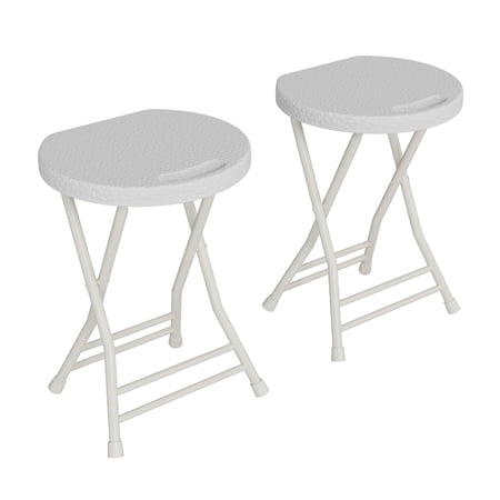 Gaderth Folding Stool, Backless 18-Inch Stool, Portable with Handle, Foldable Bar Stool, Compact Foldable Stool, Anti-Slip Feet, 600Lbs Capacity