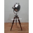 thumbnail image 2 of Designer Chrome Collectible Searchlight Spot Light Studio Table Lamp With Tripod Stand, 2 of 5