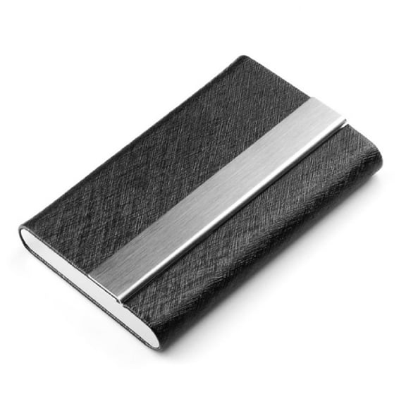 PU Leather Business Card Holder Case – Slim Metal ID & Credit Card Wallet for Professionals, Stylish Pocket Organizer for Men & Women TIKA