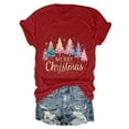 thumbnail image 4 of UngA Christmas Shirts for Women Merry and Bright Shirt Xmas Holiday Tshirt Christmas Lights Tee Tops Christmas T-Shirts for Women (Red,XL), 4 of 6