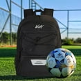 thumbnail image 6 of WOLT Mesh Black Soccer Bag Backpack with Shoe and Ball Compartments for Boys Ball Equipment Bag, 6 of 9