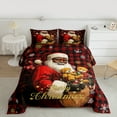 thumbnail image 2 of Homewish Teens Santa Claus 3 Pieces Queen Comforter Set,Happy Xmas Christmas Ultra Soft Bedding Sets,Winter Snowflake Bedding Comforter Set,Geometric Bedroom Decor,Reversible, 2 of 8