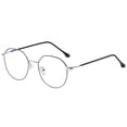 thumbnail image 2 of Yinanstore Irregular Glasses Transparent Full Rimmed Blocking Eyewear Metal Spectacle Anti Eye Fatigue for Game Computers - black, 2 of 4