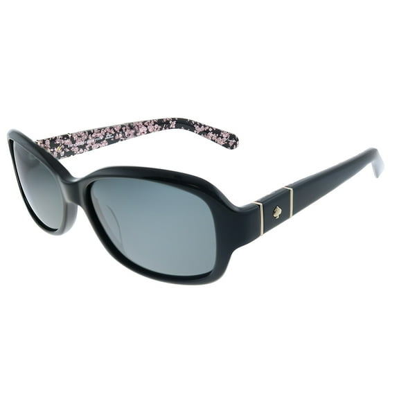 Kate Spade Cheyenne/P/S Plastic Womens Rectangle Polarized Sunglasses Black 55mm Adult