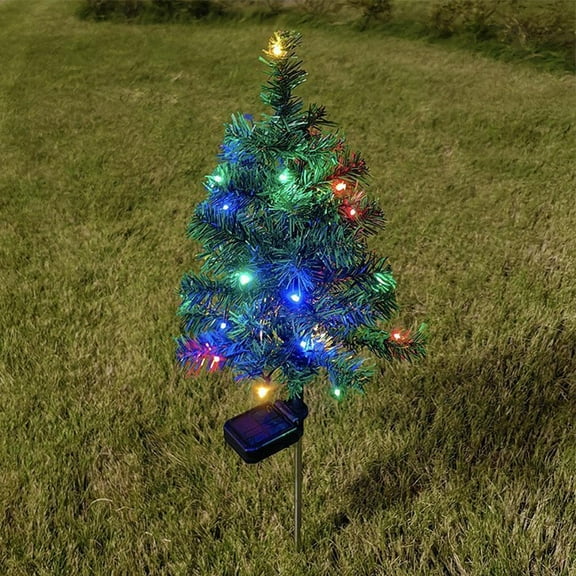 Solar Christmas Trees for Outside Decorations - Outdoor Waterproof LED Tree Landscape Lights for Garden Yard Pathway Lawn Outdoor Decoration (Christmas Tree)