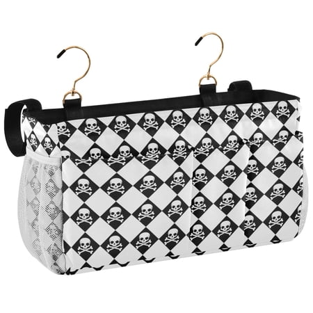 Ryvnso Bedside Caddy Skull Stylish Bedside Storage Bag Hanging Organizer