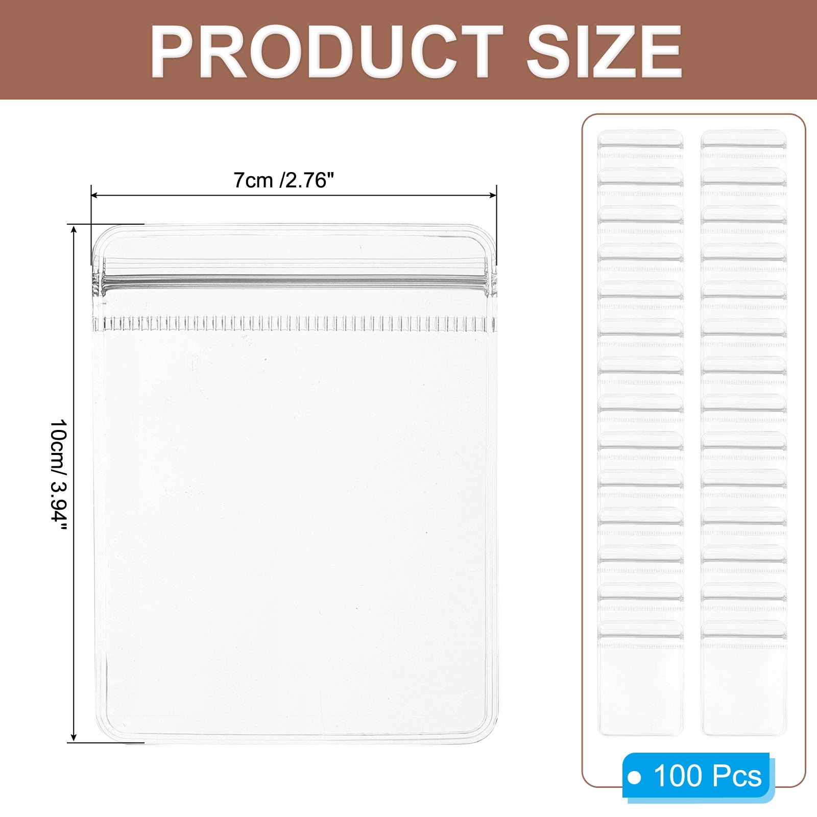 Unique Bargains 100 Pcs Zipper Jewelry Anti-Oxidation Bags 2.76" x 3.94"