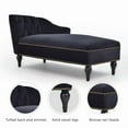 thumbnail image 2 of 58" Upholstered Chaise Lounge with Left Armrest, Button Tufted Lounge Sofa with Storage, Indoor Velvet Lounge Chair with Solid Wood Legs for Bedroom, Living Room and Office, Black, 2 of 11