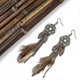 thumbnail image 3 of Pendientes largos yuxing con gancho antiguo plumas atrapasueños étnicos bohemios borlas hechos a mano geométricos vintage, 3 of 5