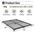 thumbnail image 3 of Bedofmine King Size Bed Frame 4 inch Low Metal Platform – No Box Spring, Rounded Legs, Black, 3 of 9