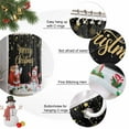 thumbnail image 4 of Merry Christmas Shower Curtain, 66" x 72", Santa Claus Snowman Gold Snow Stars Black Waterproof Bathroom Curtain Washable Shower Curtain Set with 12 Hooks, 4 of 6