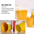 thumbnail image 5 of Iron Flower Bucket Garden Planting Bucket Yellow with Handle for Indoor Decoration 3Pcs, 5 of 5