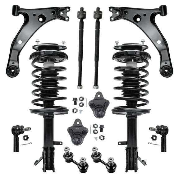 Detroit Axle - 12pc Front Struts Control Arms Tie Rods Kit for 1996-2002 Chevy Geo Prizm
