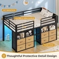 thumbnail image 3 of Afuhokles Low Loft Bed Twin Size with 8 Storage Drawers, Twin Loft Bed with Bookcase and LED Lights, Black, 3 of 8
