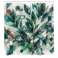 thumbnail image 4 of Ambesonne Teal Shower Curtain, Dreamy Leaves Jumble Futurist, 69"Wx75"L, Seafoam Fern Green Grey, 4 of 4