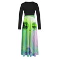 thumbnail image 3 of Dress for Women Casual,3/4 Sleeve Dress,Womens Fashion Printed Long Sleeve Round-Neck Pullover Patchwork Dress, 3 of 5