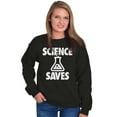thumbnail image 3 of Science Saves Nerdy Scientist Geek Unisex Plus Fleece Graphic Sweatshirt Brisco Brands 2X, 3 of 5