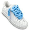 thumbnail image 3 of Endoto Thick Rope Shoe Laces for Air Force 1, Chunky Twisted Round Cotton Shoelaces with DIY Custom Accessories for AF Sneaker Shoes(Color:Baby Blue,Size:12.7MM), 3 of 7