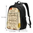 thumbnail image 4 of Hirioo Thanksgiving With A Grateful Heart for Travel Laptop Backpack with USB Charging Port for Men and Women, 4 of 7
