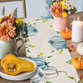 thumbnail image 4 of White Blue Pumpkin Cotton Linen Table Runner, Washable Table Runners for Kitchen, Dining Room, Holiday, Home Party Table Decor, 13x36 Inches, 4 of 9