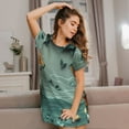 thumbnail image 3 of Logiee Paper Fox Crow Fantasy Print Nightgowns for Women,Soft Short-Sleeved Lightweight Sleepwear, Loose Sleepshirts, 3 of 6