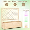 thumbnail image 6 of Costway 2 PCS 40" Wooden Raised Garden Bed with Lattice Trellis for Climbing Vine Flower, 6 of 10