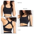 thumbnail image 4 of Sujetador deportivo con cuello en U para mujer, elástico, Color puro, dobladillo ancho, espalda hueca, Yoga, Fitness, entrenamiento, sujetador para correr, negro 10, 4 of 5