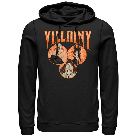 Men's Disney Princesses Fire Frames Pull Over Hoodie Black Medium