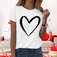 thumbnail image 4 of Yindaity Women Tshirts Womens Short Sleeve V Neck T-Shirts Valentina's Day Spring Shirts Love Heart Graphic Tee Tops(White,S), 4 of 9