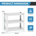 thumbnail image 3 of 31.5" H Metal Storage Shelving, 1500LBS Heavy Duty Shelves Unit, Adjustable 3 Tier Storage Rack, Industrial Utility Shelf for Garage, Warehouse, Bedroom, Kitchen,18" D×34“W×31.5”H, White, 3 of 13