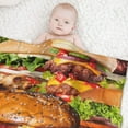 thumbnail image 3 of Yibo Hamburger Fleece Flannel Gift Blanket Realistic Interesting Food Blanket Lightweight Soft Cute Cozy Blanket for Bed Couch Travel Outdoor for Teens, 3 of 8