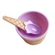 thumbnail image 1 of 1 tazón de helado creativo de plástico anticaída, para postres festivos, con cuchara (morado)., 1 of 7