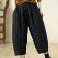 thumbnail image 2 of PXLKNZH Harem Pants for Womens Elastic High Waisted Baggy Lounge Puffer Pants Winter Warm Vintage Quilted Pants with Pockets Black,M, 2 of 5