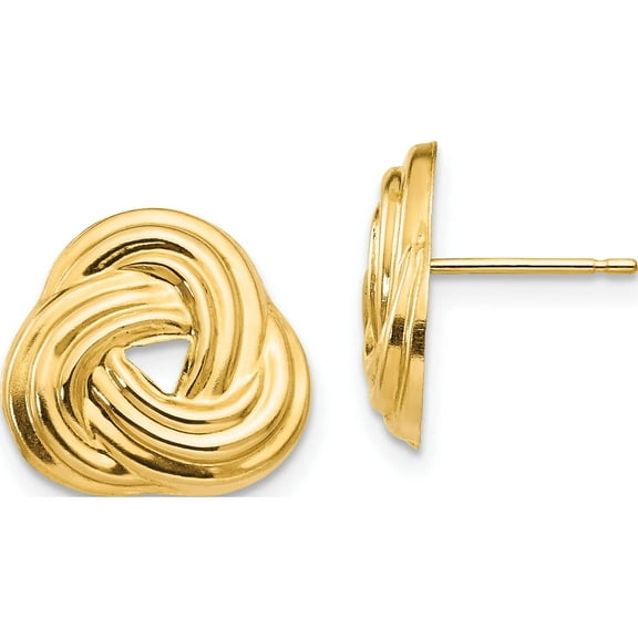14K Yellow Gold Madi K Love Knot Post Earrings (13 X 14) Made In United States se710