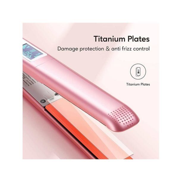 Salon flat iron Hair straightener negative ion flat iron with titanium plates get frizz Free hair dual voltage flat iron for Hair with auto shut Off