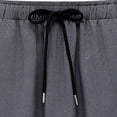 thumbnail image 4 of Riecok Mens Elastic Waist Pants Wide Leg Palazzo Pant Drawstring Solid Stylish Trousers with Pockets Dark Gray XL, 4 of 5