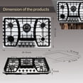 thumbnail image 2 of Deli-Kit 30 inch Gas Cooktop Stainless Steel 5 Burners Stovetop LPG/NG Convertible Built-In Gas Hob DK257-A03, 2 of 7