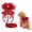 Cherry Red, variant on Cat snd Small Dog Harness and Leash Set, Adjustable H-Style Harness with Sheer Bow, Lightweight Dressy Walking Gear-White,S