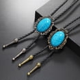 thumbnail image 3 of Vintage Turquoise Bolo Tie for Men Cool Pendant Necktie Western Cowboy Necklace Bolo Tie Music Concert Rodeos Neckwear combination, 3 of 5