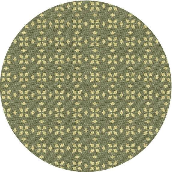 Ahgly Company Machine Washable Indoor Round Transitional Fern Green Area Rugs, 6' Round