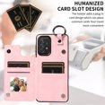 thumbnail image 6 of Nalacover for Samsung Galaxy A72 Wallet Case with Card Slots & Metal Finger Ring, Durable PU Leather Back Double Magnetic Botton Flip Kickstand Purse Shockproof Phone Case,Rosegold, 6 of 10