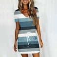 thumbnail image 2 of ReTeiv Summer Dresses for Women 2024,Women's Summer Casual Fashion Printed Drawstring V Neck Short Sleeve Dress, 2 of 5