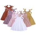 thumbnail image 2 of Chenyin Little Girls Summer Halter Dress for Baby Toddler Cotton Sleeveless Dresses Solid Color Princess Sundress for 6 Months - 6 Years, 2 of 7