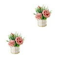 thumbnail image 1 of relayinert Simulation Flower Set Low Maintenance Easy To Clean Fake Peony Silk Hydrangea Flower Silk Artificial Flowers With Vase rose powder 2Set, 1 of 6