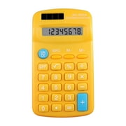 Mini Pocket Power Solar Battery Calculator, 8-Digit Clear Lcd 2.56X4.33In for Household Daily Accounting Office Desk Business Travel Stationery,Yellow