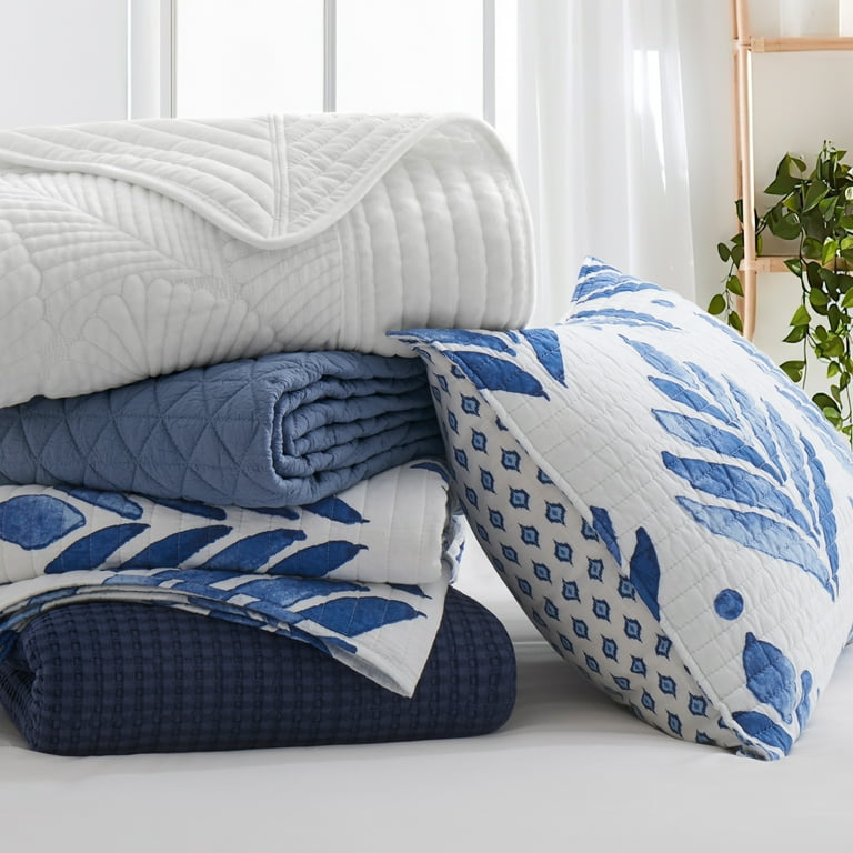 Levtex Home - Mills Waffle Full/Queen Quilt Set - Navy Cotton