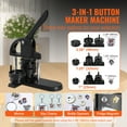 thumbnail image 2 of KFFKFF Button Maker, 1/1.25/2.28 inch(25/32/58mm) 3-IN-1 Pin Maker with 300pcs Button Parts, Ergonomic Arc Handle Punch Press Kit, Button Maker Machine with Panda Magic Book, For Children DIY Gifts, 2 of 9