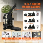 KFFKFF Button Maker, 1/1.25/2.28 inch(25/32/58mm) 3-IN-1 Pin Maker with 300pcs Button Parts, Ergonomic Arc Handle Punch Press Kit, Button Maker Machine with Panda Magic Book, For Children DIY Gifts