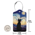thumbnail image 4 of Naloa Cat Under Starry Skies Luggage Tag for Suitcase Leather Baggage Tag with Stainless Steel Loop Privacy Cover for Women Men Girls-1, 4 of 5
